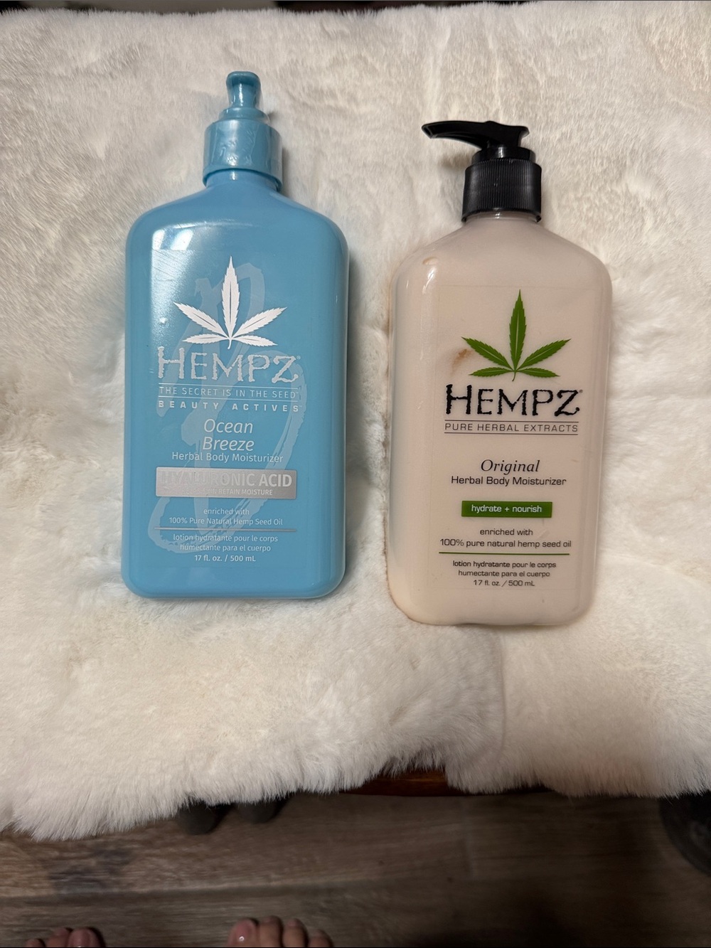Hempz Ocean Breeze (blue) & Original (cream) Herbal Body Moisturizers New